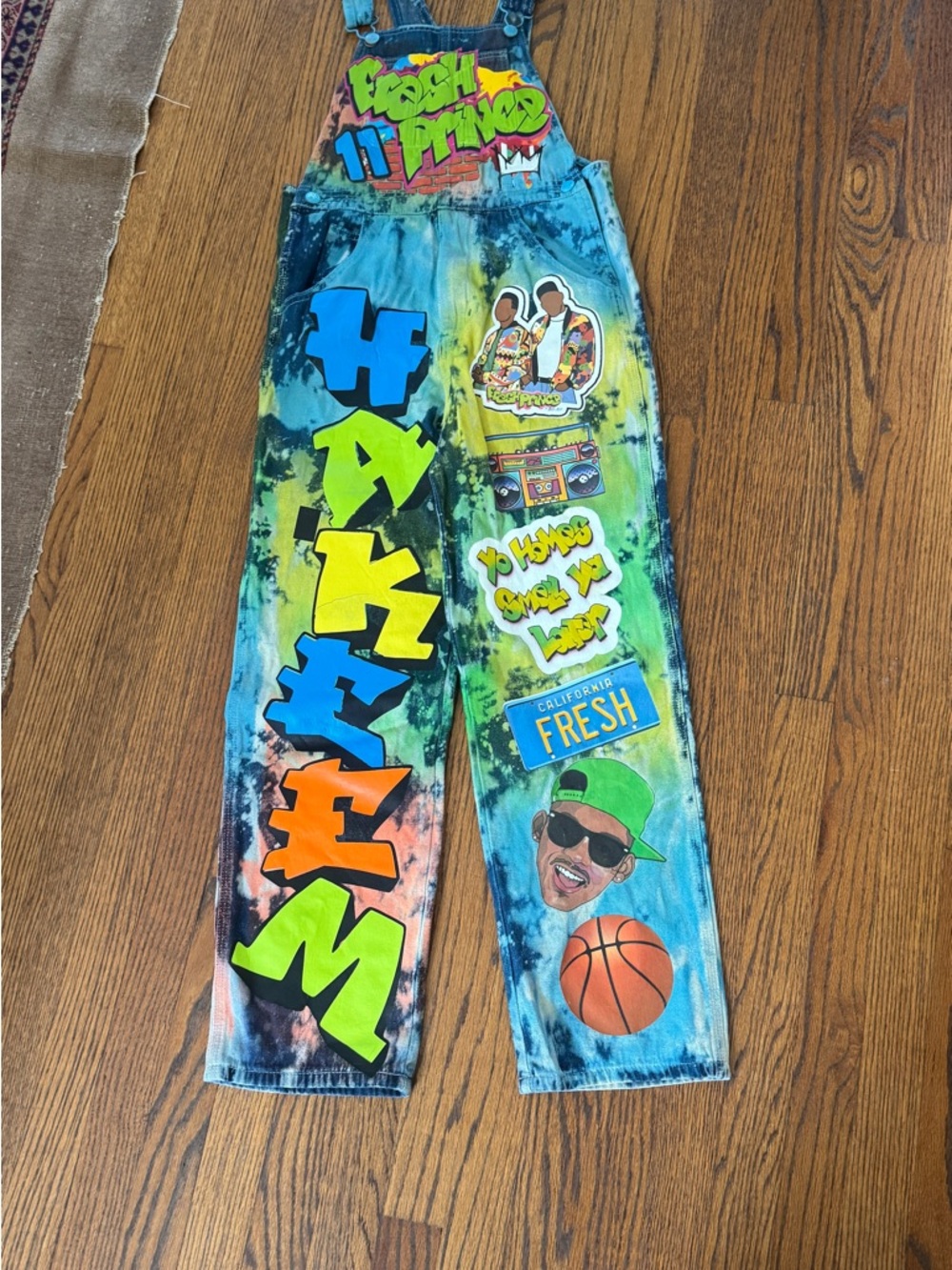 Fresh Prince Tie-Dye Graphic Kids Overalls - Multicolor